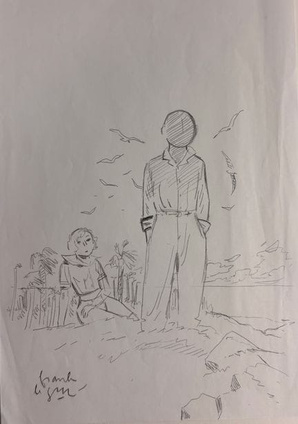 Le Gall - Boceto original: Dibujo preparatorio par