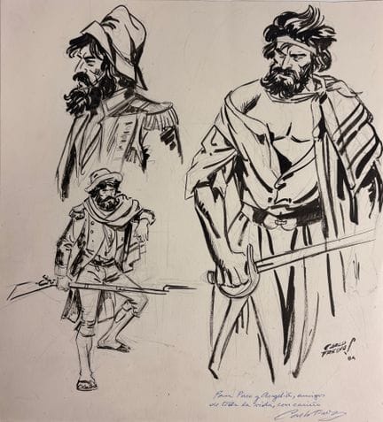 Freixas Emilio - Dedicatoria: Conjunto de 3 dibujo