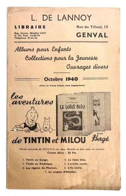Katalog der Buchhandlung De Lannoy (1940): Äußerst