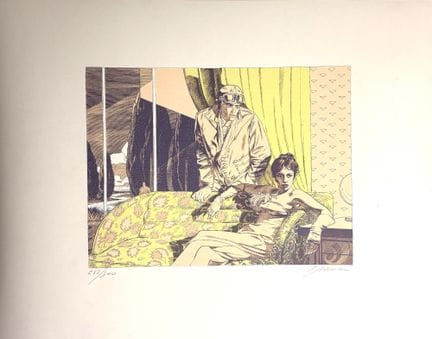 Schuiten – Siebdruck/Offset: Frau in einem Sessel 