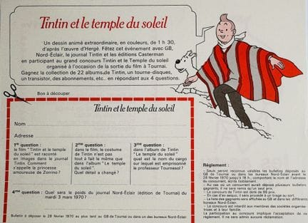 Tim und Struppi – Casterman-Werbung: Seltenes Doku