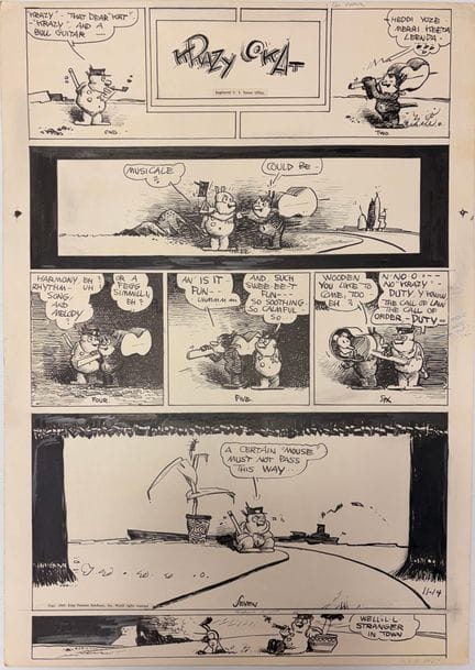 George Herriman - Lámina original: Tinta china de 