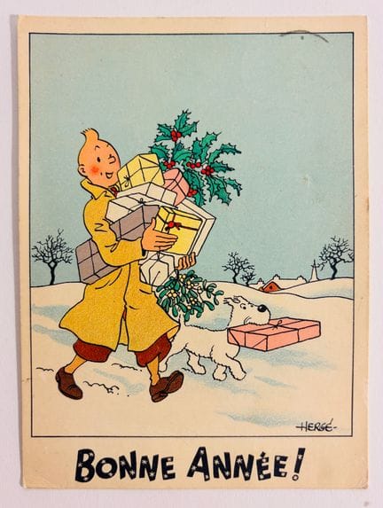 Tim und Struppi-Weihnachtskarte: Tim und Struppi t