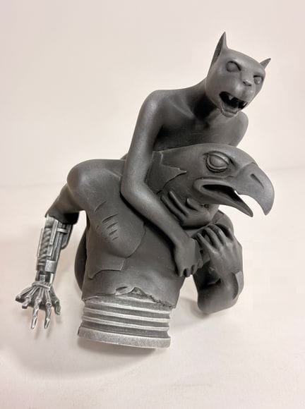 Bilal – Fariboles-Statue: „Die zweideutige Umarmun