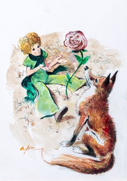 René Follet, set of two illustrations. A gouache c