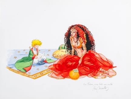 Miralles, an illustration in Indian ink and waterc