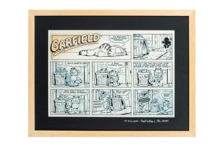 Jim Davis, Garfield, a strip drawn in India ink an