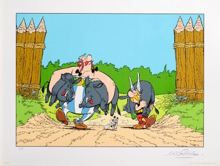 Uderzo, Astérix, sérigraphie «Le retour de la chas