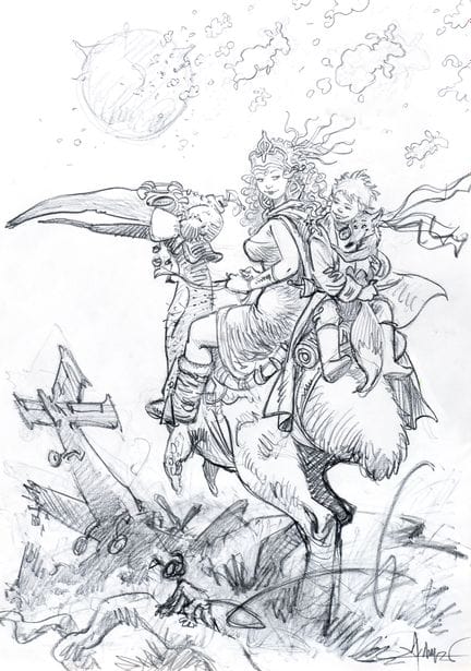 Aouamri, graphite drawing for the final design. Si