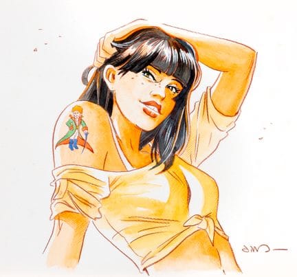 Jim, Illustration in Buntstift und Aquarell, die e
