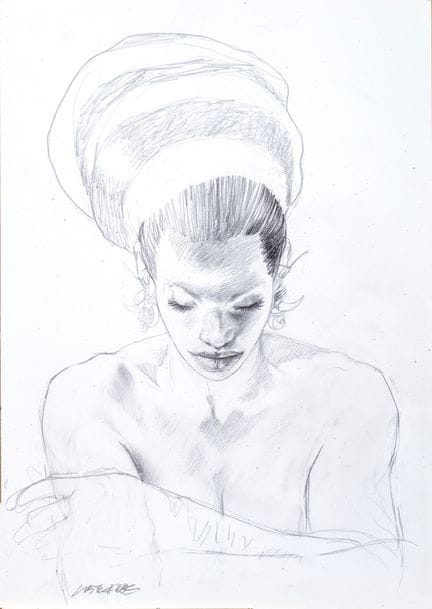 Liberatore, a graphite drawing depicting a woman’s