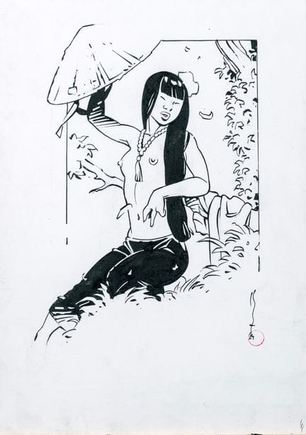 Michetz, a drawing in India ink on drawing paper d