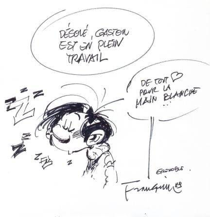 Franquin, Gaston Lagaffe, illustration au feutre s