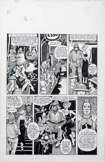 Pichard, Bornéo Jo, planche n°20 à l'encre de Chin