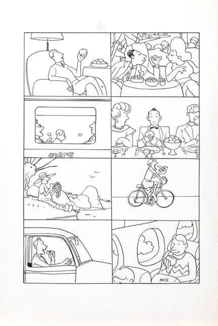 Moebius, planche n°30 à l'encre de Chine sur papie