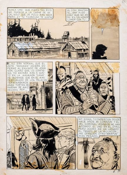 Pratt, Ticonderoga, planche n°70 à l'encre de Chin
