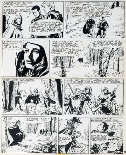 Forton - Bob Morane, page 7 in India ink from the 