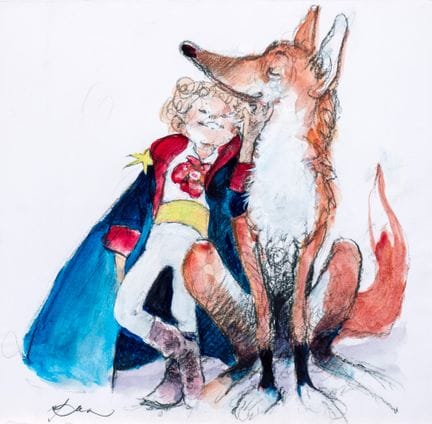 René Follet, gouache and oil pastel illustration d