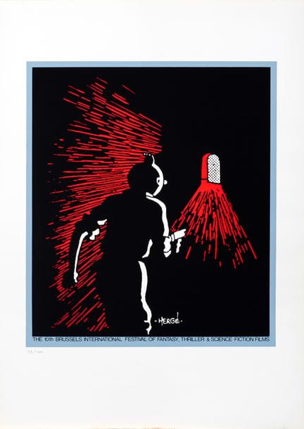 Hergé, silkscreen print from the 10th Brussels Fan