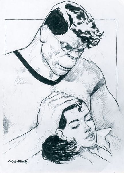 Liberatore, RanXerox, Illustration in Tusche, Kohl