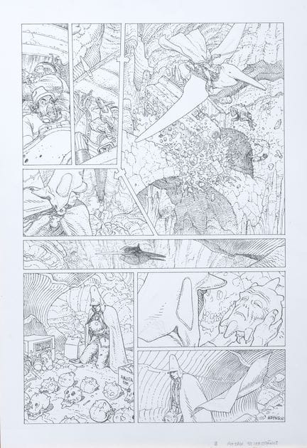 Moebius, Arzak, L'Arpenteur, planche inspirée de c