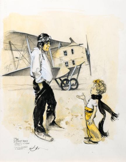 René Follet, set of two illustrations. Gouache and