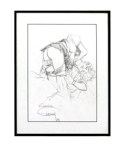 Francq, illustration à la mine de plomb représenta