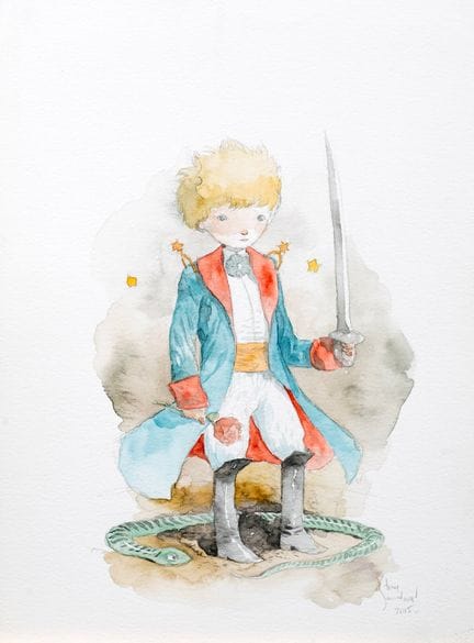 Tony Sandoval, watercolor illustration depicting t