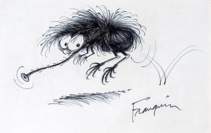 Franquin, illustration au feutre représentant un m
