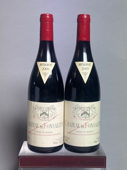 2 bottiglie di RAYAS - Ch. de FONSALETTE 2009 - Cô