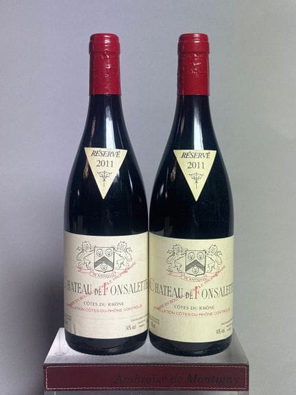 2 bottiglie di RAYAS - Ch. de FONSALETTE 2011 - Cô