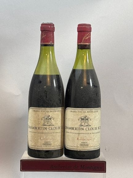 2 Bottles of CHAMBERTIN CLOS de BEZE 1972 - Ets. N