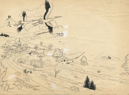 Raymond MACHEROT (1924-2008)
Les cigognes revienne