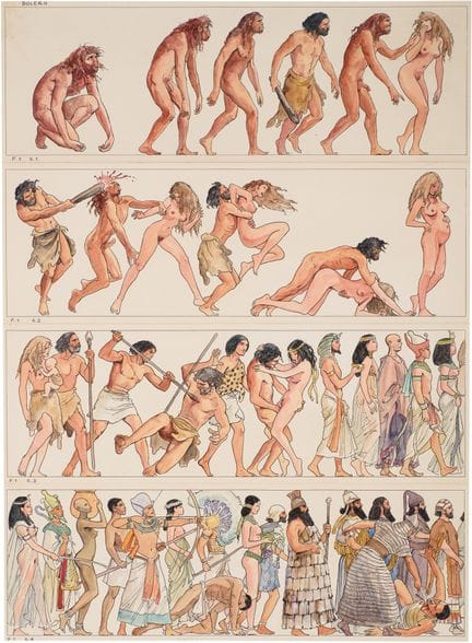 * Milo MANARA (né en 1945)
Bolero
Encre de Chine e