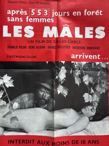 LES MALES Gilles Carle 1971 60 x 80 cm Französisch
