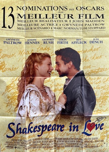 SHAKESPEARE IN LOVE John Madden 1998 120 x 160 cm 