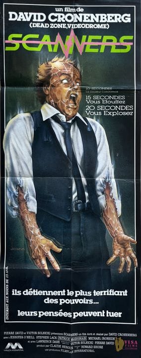 SCANNERS David Cronenberg 1981 60 x 160 cm Französ