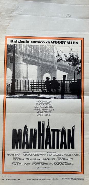 MANHATTAN Woody Allen 1979 33x70cm Italian poster 