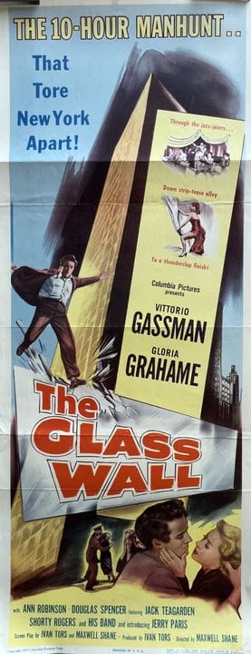 THE GLASS WALL Max Well Shane 1953 36 x 92 cm (US-