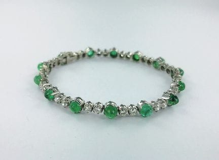 Bracelet ligne or gris 750 millièmes serti de bril