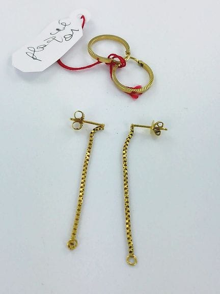 Paire de pendants d'oreilles or 585 millièmes (fer