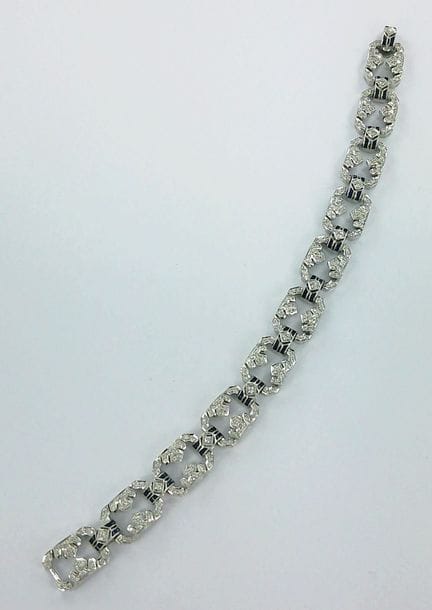 Pulsera articulada de oro blanco de 750 milésimas,