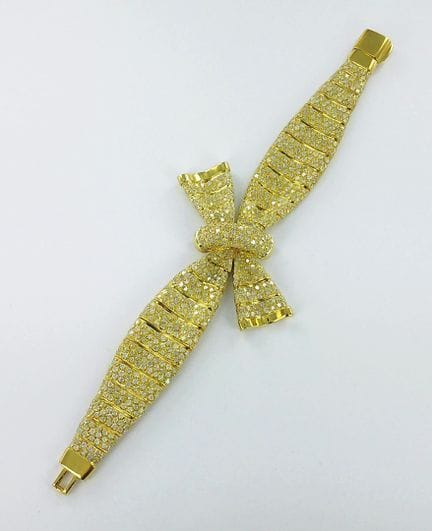 Pulsera articulada de oro de 750 milésimas con dia