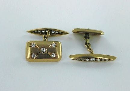 Paire de boutons de manchettes or 750 millièmes se