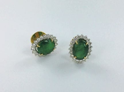 Paire de boucles d'oreilles deux ors 750 millièmes