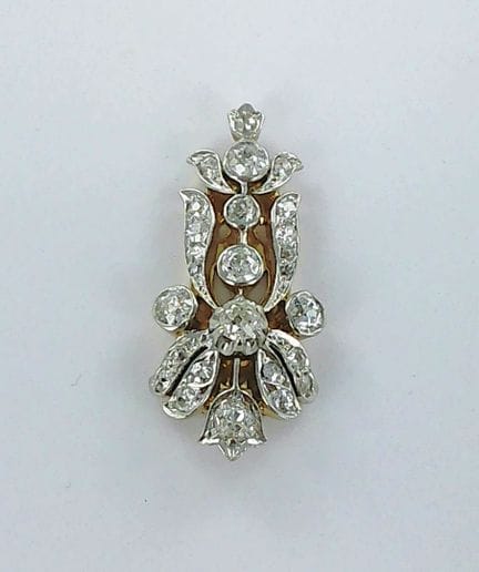 Reversclip aus 585er Gold, mit Diamanten besetzt (