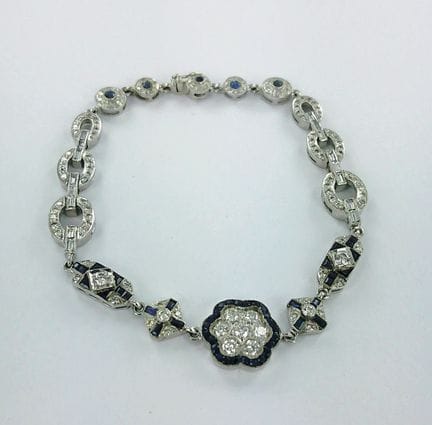 Pulsera de oro blanco de 750 milésimas con motivos