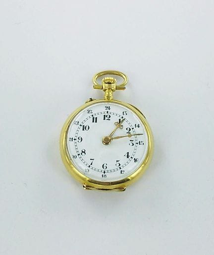Reloj de collar de oro de 750 milésimas con decora