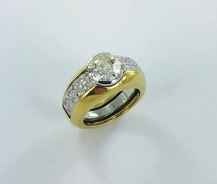 Anillo transformable y desmontable de oro blanco d