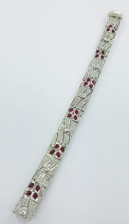 Pulsera articulada de oro blanco de 750 milésimas,